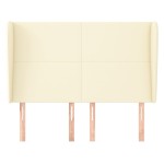 vidaXL Tăblie de pat cu aripioare, crem, 147x23x118/128 cm, piele eco