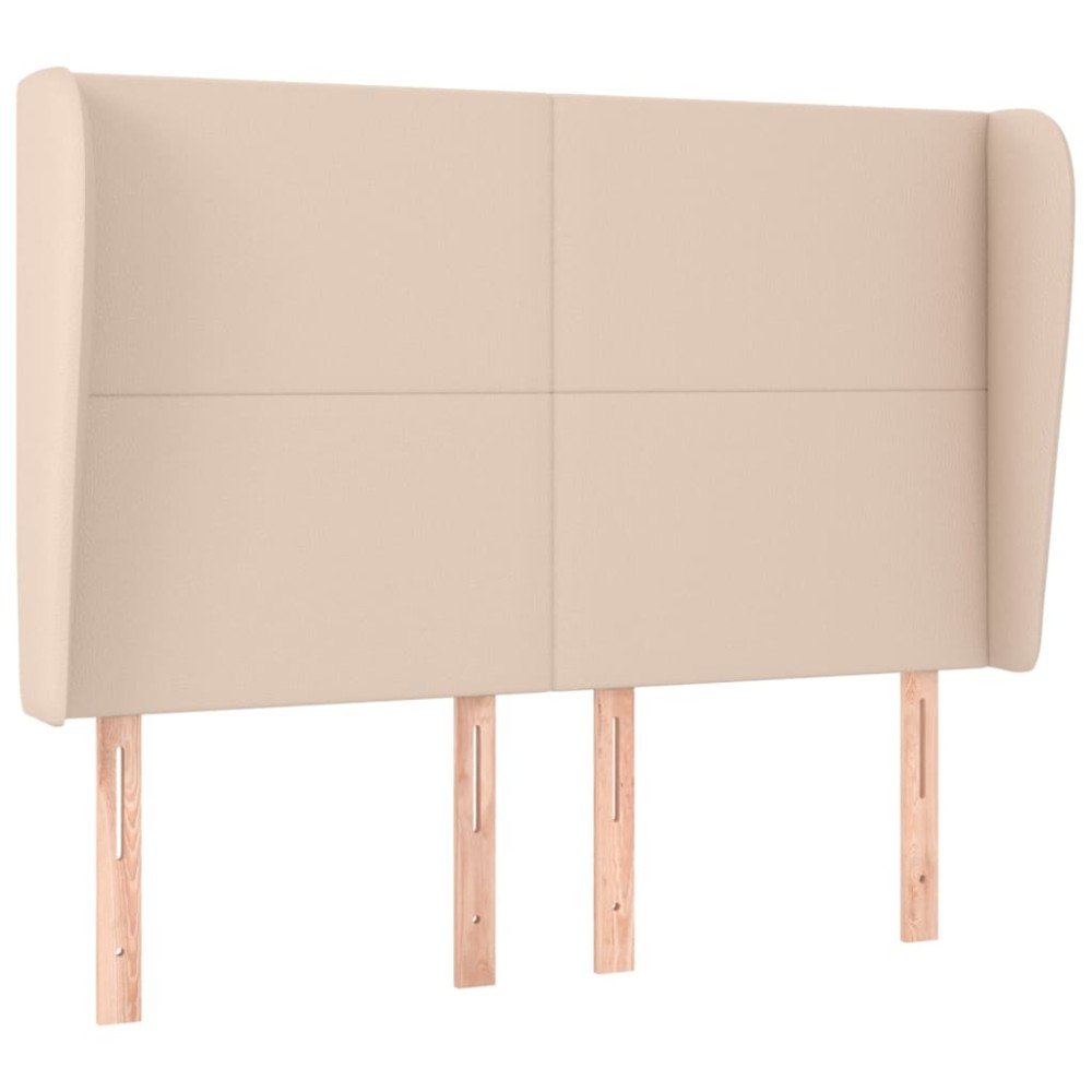 vidaXL Tăblie pat cu aripioare cappuccino 147x23x118/128 cm piele eco
