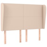 vidaXL Tăblie pat cu aripioare cappuccino 147x23x118/128 cm piele eco vidaXL Tăblie pat cu aripioare cappuccino 147x23x118/128 cm piele eco