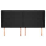 vidaXL Tăblie de pat cu aripioare, negru, 163x23x118/128 cm, piele eco