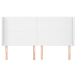 vidaXL Tăblie de pat cu aripioare, alb, 183x23x118/128 cm, piele eco vidaXL Tăblie de pat cu aripioare, alb, 183x23x118/128 cm, piele eco