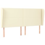 vidaXL Tăblie de pat cu aripioare, crem, 183x23x118/128 cm, piele eco