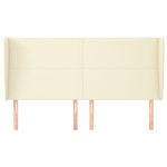 vidaXL Tăblie de pat cu aripioare, crem, 183x23x118/128 cm, piele eco