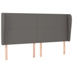 vidaXL Tăblie de pat cu aripioare gri 183x23x118/128 cm piele eco