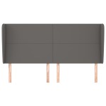 vidaXL Tăblie de pat cu aripioare gri 183x23x118/128 cm piele eco