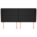 vidaXL Tăblie de pat cu aripioare, negru, 203x23x118/128 cm, piele eco