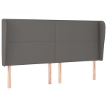vidaXL Tăblie de pat cu aripioare gri 203x23x118/128 cm piele eco