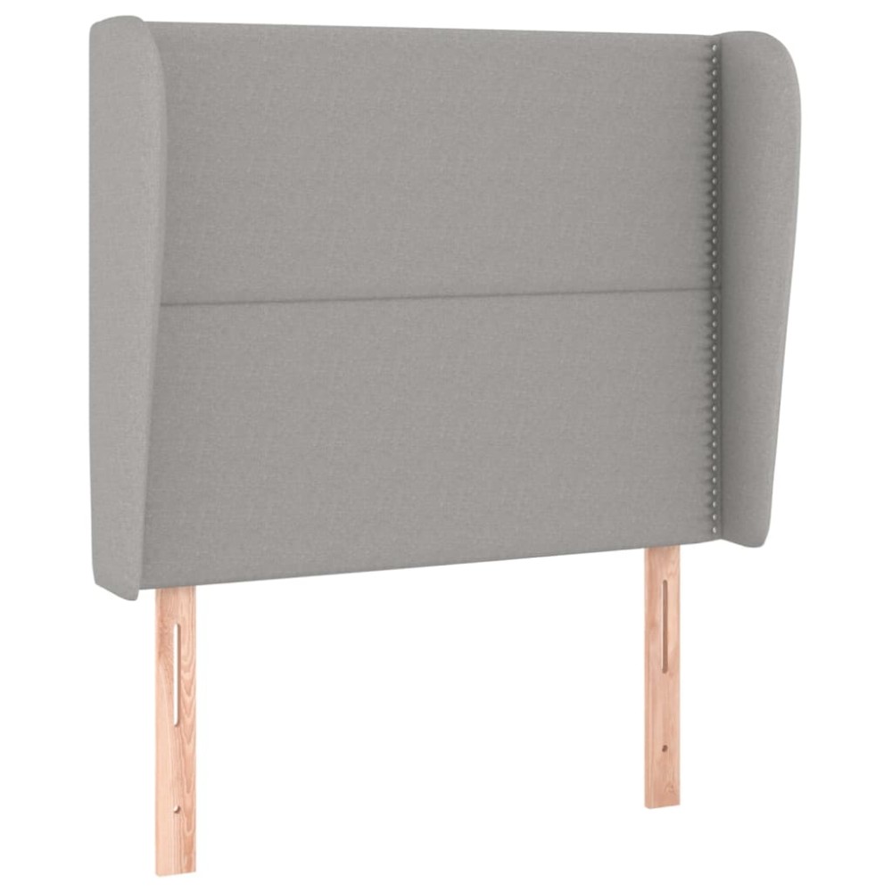 vidaXL Tăblie de pat cu aripioare gri deschis 83x23x118/128 cm textil