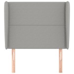 vidaXL Tăblie de pat cu aripioare gri deschis 83x23x118/128 cm textil