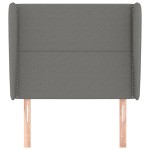 vidaXL Tăblie de pat cu aripioare gri închis 83x23x118/128 cm textil