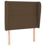 vidaXL Tăblie de pat cu aripioare maro închis 83x23x118/128 cm textil