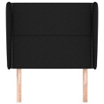 vidaXL Tăblie de pat cu aripioare, negru, 93x23x118/128 cm, textil