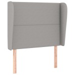 vidaXL Tăblie de pat cu aripioare gri deschis 103x23x118/128 cm textil
