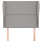 vidaXL Tăblie de pat cu aripioare gri deschis 103x23x118/128 cm textil
