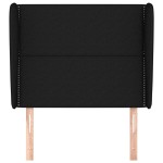 vidaXL Tăblie de pat cu aripioare, negru, 103x23x118/128 cm, textil