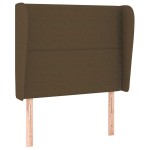 vidaXL Tăblie de pat cu aripioare maro închis 103x23x118/128 cm textil