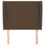 vidaXL Tăblie de pat cu aripioare maro închis 103x23x118/128 cm textil