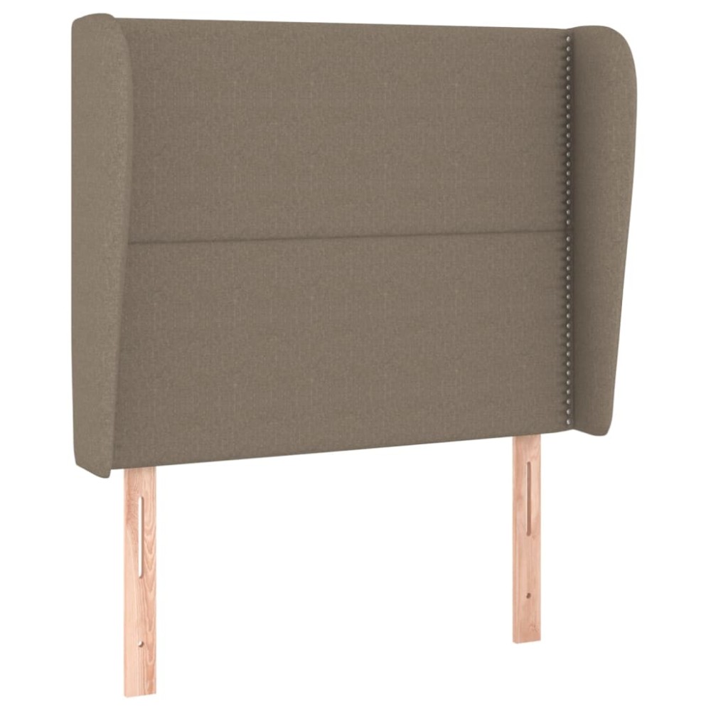 vidaXL Tăblie de pat cu aripioare gri taupe 103x23x118/128 cm textil