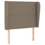 vidaXL Tăblie de pat cu aripioare gri taupe 103x23x118/128 cm textil