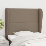 vidaXL Tăblie de pat cu aripioare gri taupe 103x23x118/128 cm textil
