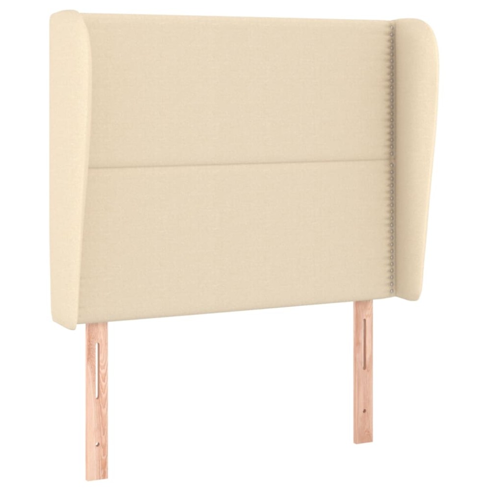 vidaXL Tăblie de pat cu aripioare, crem, 103x23x118/128 cm, textil