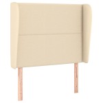 vidaXL Tăblie de pat cu aripioare, crem, 103x23x118/128 cm, textil