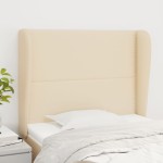 vidaXL Tăblie de pat cu aripioare, crem, 103x23x118/128 cm, textil