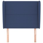 vidaXL Tăblie de pat cu aripioare, albastru, 103x23x118/128 cm, textil