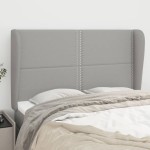 vidaXL Tăblie de pat cu aripioare gri deschis 147x23x118/128 cm textil