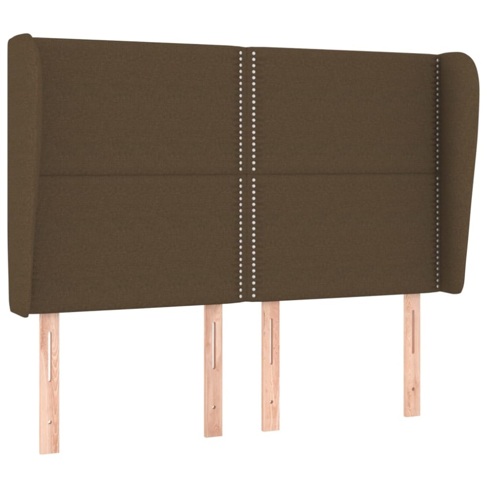 vidaXL Tăblie de pat cu aripioare maro închis 147x23x118/128 cm textil