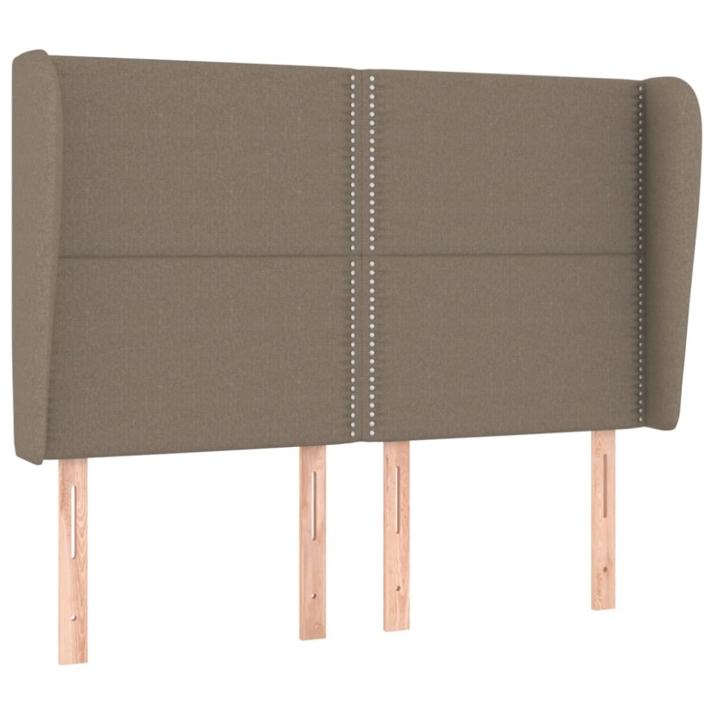 vidaXL Tăblie de pat cu aripioare gri taupe 147x23x118/128 cm textil