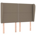 vidaXL Tăblie de pat cu aripioare gri taupe 147x23x118/128 cm textil