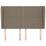 vidaXL Tăblie de pat cu aripioare gri taupe 147x23x118/128 cm textil