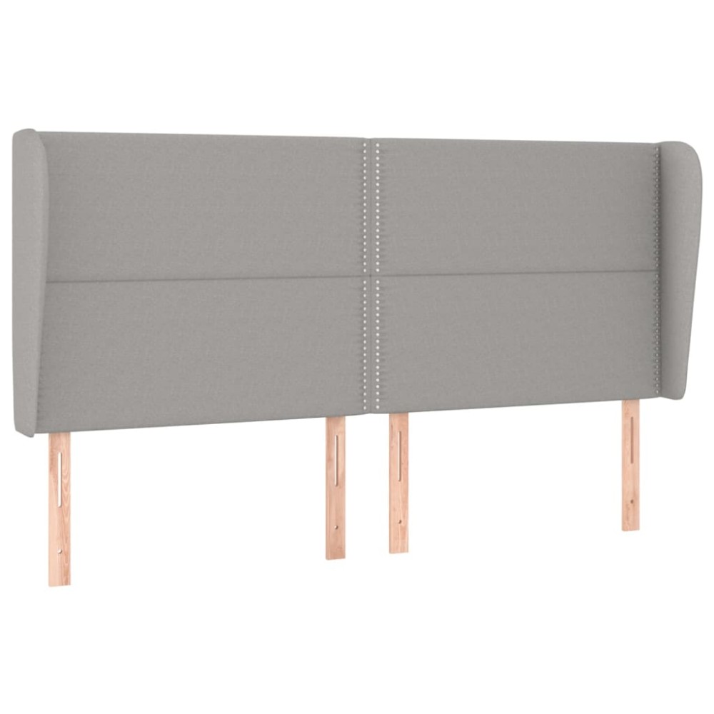 vidaXL Tăblie de pat cu aripioare gri deschis 163x23x118/128 cm textil