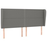 vidaXL Tăblie de pat cu aripioare gri închis 163x23x118/128 cm textil vidaXL Tăblie de pat cu aripioare gri închis 163x23x118/128 cm textil