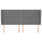 vidaXL Tăblie de pat cu aripioare gri închis 183x23x118/128 cm textil vidaXL Tăblie de pat cu aripioare gri închis 183x23x118/128 cm textil