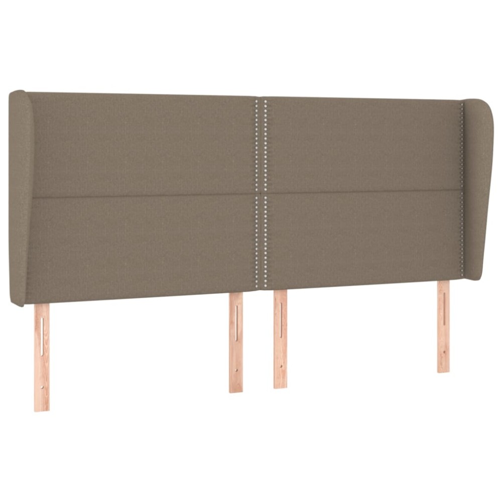 vidaXL Tăblie de pat cu aripioare gri taupe 183x23x118/128 cm textil