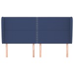 vidaXL Tăblie de pat cu aripioare, albastru, 183x23x118/128 cm, textil