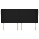 vidaXL Tăblie de pat cu aripioare, negru, 203x23x118/128 cm, textil
