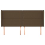 vidaXL Tăblie de pat cu aripioare maro închis 203x23x118/128 cm textil