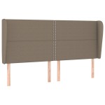 vidaXL Tăblie de pat cu aripioare gri taupe 203x23x118/128 cm textil