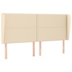vidaXL Tăblie de pat cu aripioare, crem, 203x23x118/128 cm, textil