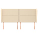vidaXL Tăblie de pat cu aripioare, crem, 203x23x118/128 cm, textil