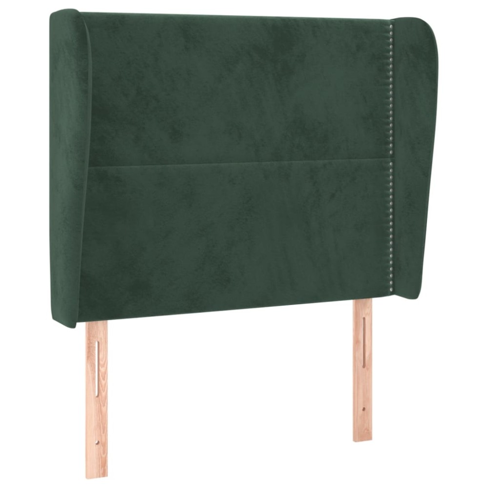 vidaXL Tăblie pat cu aripioare verde închis 83x23x118/128 cm catifea