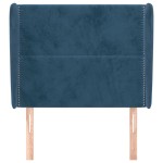 vidaXL Tăblie pat cu aripioare albastru închis 83x23x118/128cm catifea