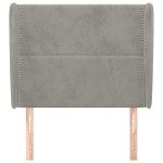 vidaXL Tăblie de pat cu aripioare gri deschis 93x23x118/128 cm catifea