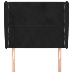 vidaXL Tăblie de pat cu aripioare, negru, 93x23x118/128 cm, catifea