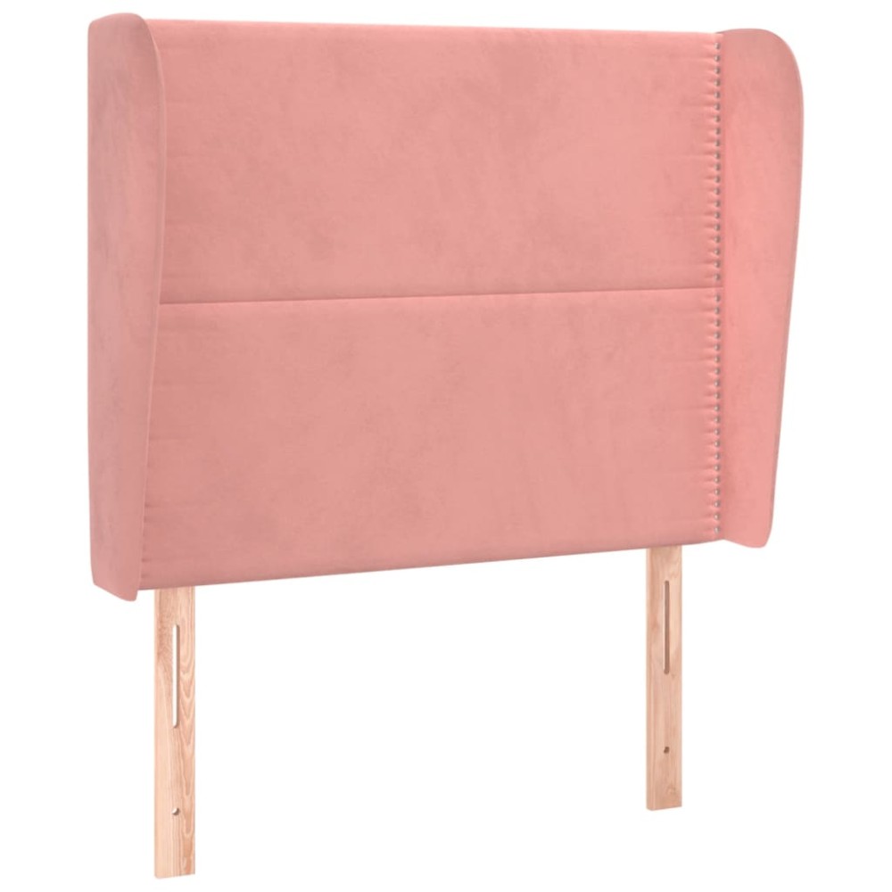 vidaXL Tăblie de pat cu aripioare, roz, 93x23x118/128 cm, catifea