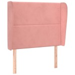 vidaXL Tăblie de pat cu aripioare, roz, 93x23x118/128 cm, catifea
