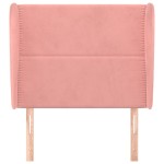 vidaXL Tăblie de pat cu aripioare, roz, 93x23x118/128 cm, catifea